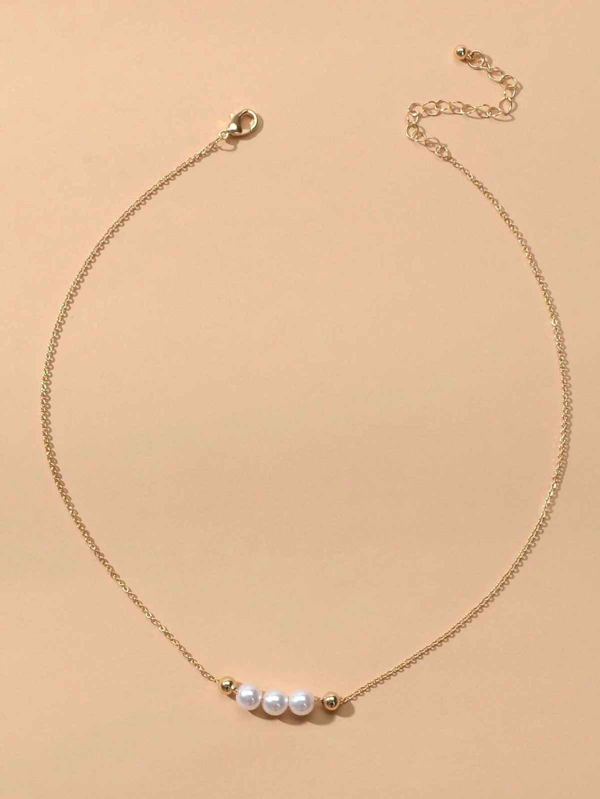 Fashion Jewellery Pearl Decor Gold Chain Necklace Wholesale Price Accessories-3