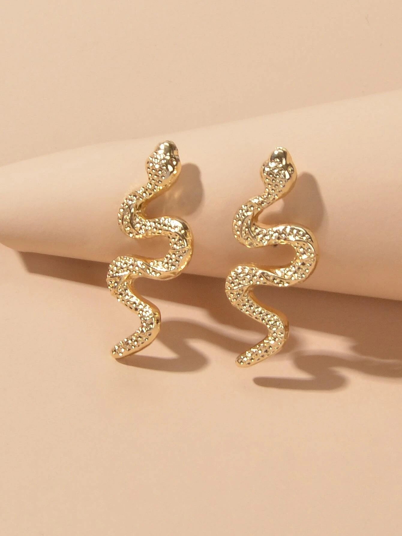 Personality Gold Silver Cute Snake Stud Pierced Earring Women Girls Accessories-3