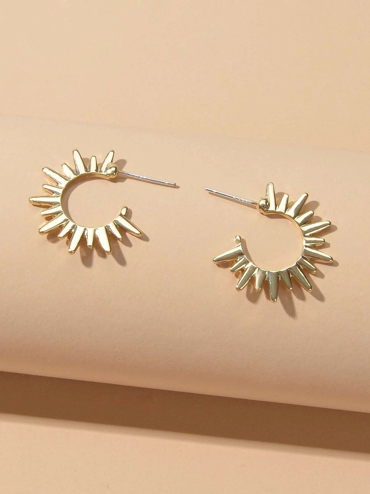 Punk Jewellery Gold Metal Spike Small Hoop Earrings Women Party Accessories Gift-3