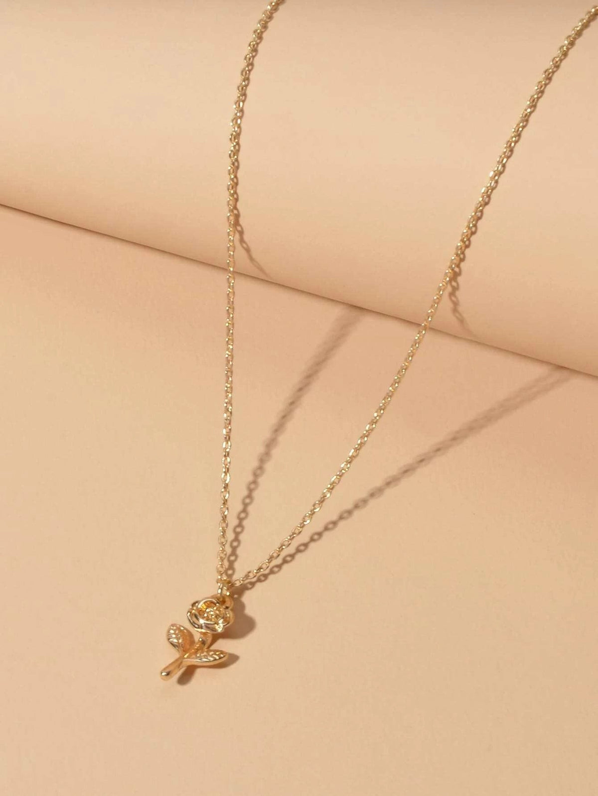 AU Stock Jewellery Gold Chain Rose Flower Charm Necklace Teens Women Lover Gift-3