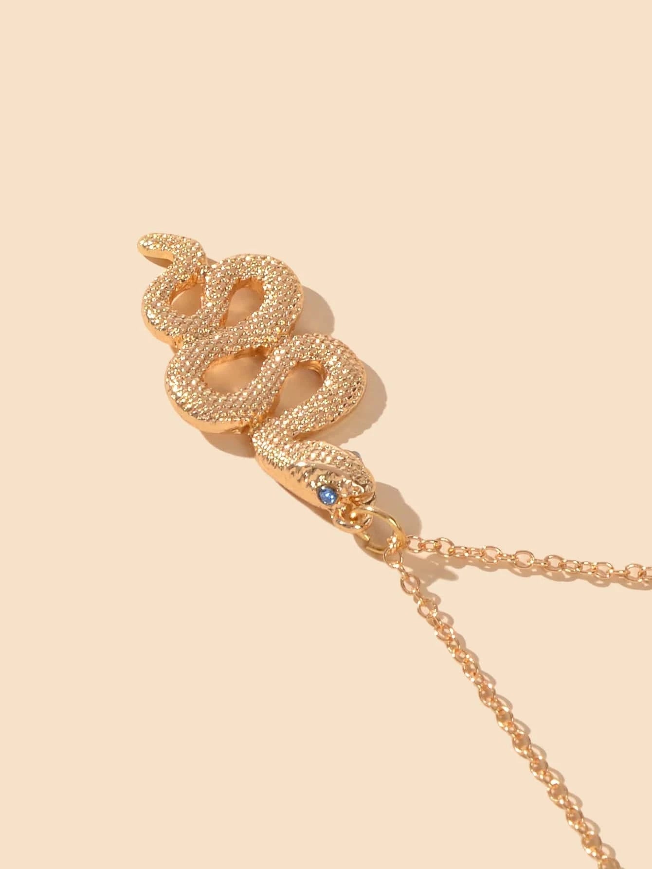 AU Post Punk Jewelry Gold Chain Snake Pendant Necklace Fashion Women Accessories-3
