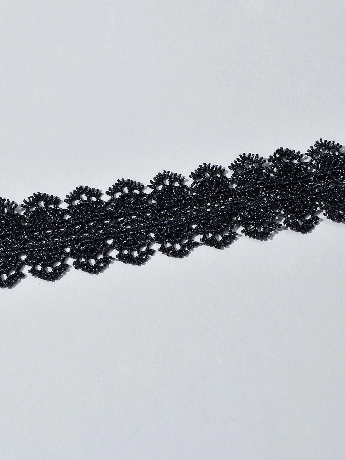 Black Lace Flower Pattern Short Gothic 90s Tattoo Choker Retro Necklace Collar-3