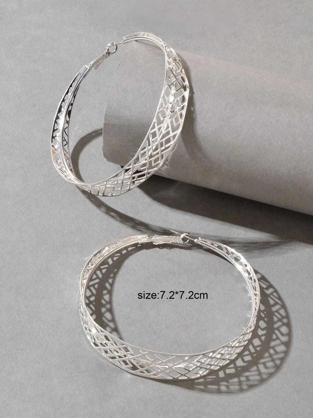 Ethnic Hollow out Geometric Big Statement Hoop Huggie Earrings Chunky Jewellery-3