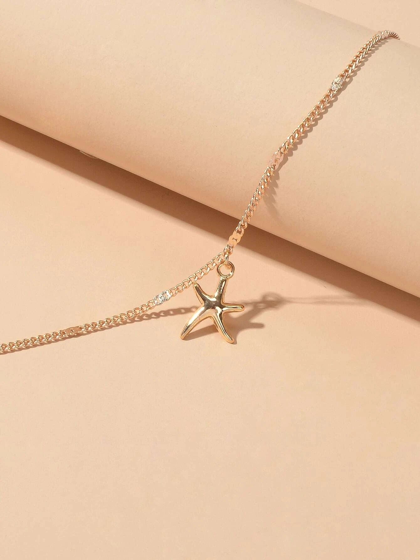 1 pc Silver Gold Starfish Charm Anklet Boho Beach Bracelet Foot Chain Jewellery-3