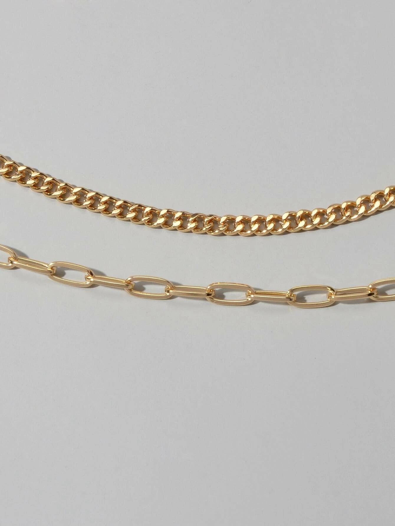 AU Stock 2pcs Chunky Link Chain Statement Layered Necklace Punk Rock Accessories-3