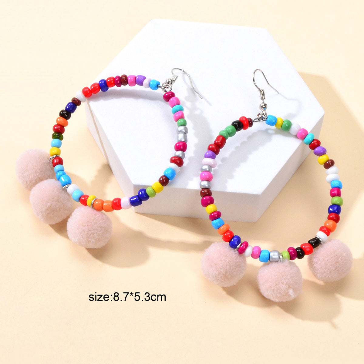 Ethnic Bohemian Style Colorful Beads Circle Ball Charm Dangle Earrings Jewellery-4