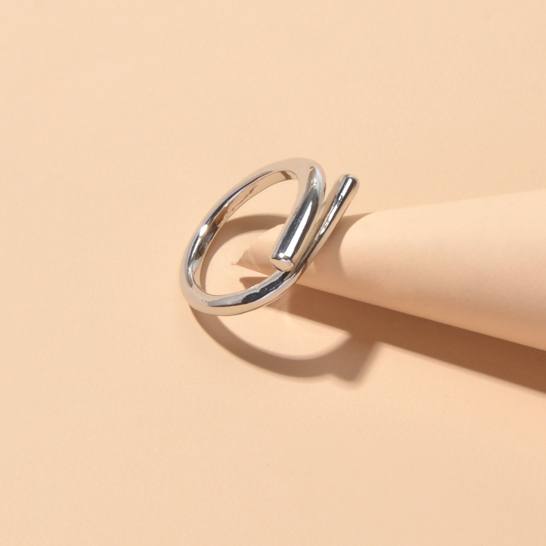 Minimalist Designer Teens Stylish Good Quality Punk Silver Colour Finger Ring-3
