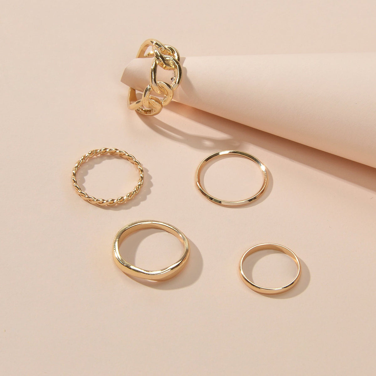 Multiple 5 pcs Minimalist Gold Silver Punk Stackable Midi Knuckle Rings set Gift-2