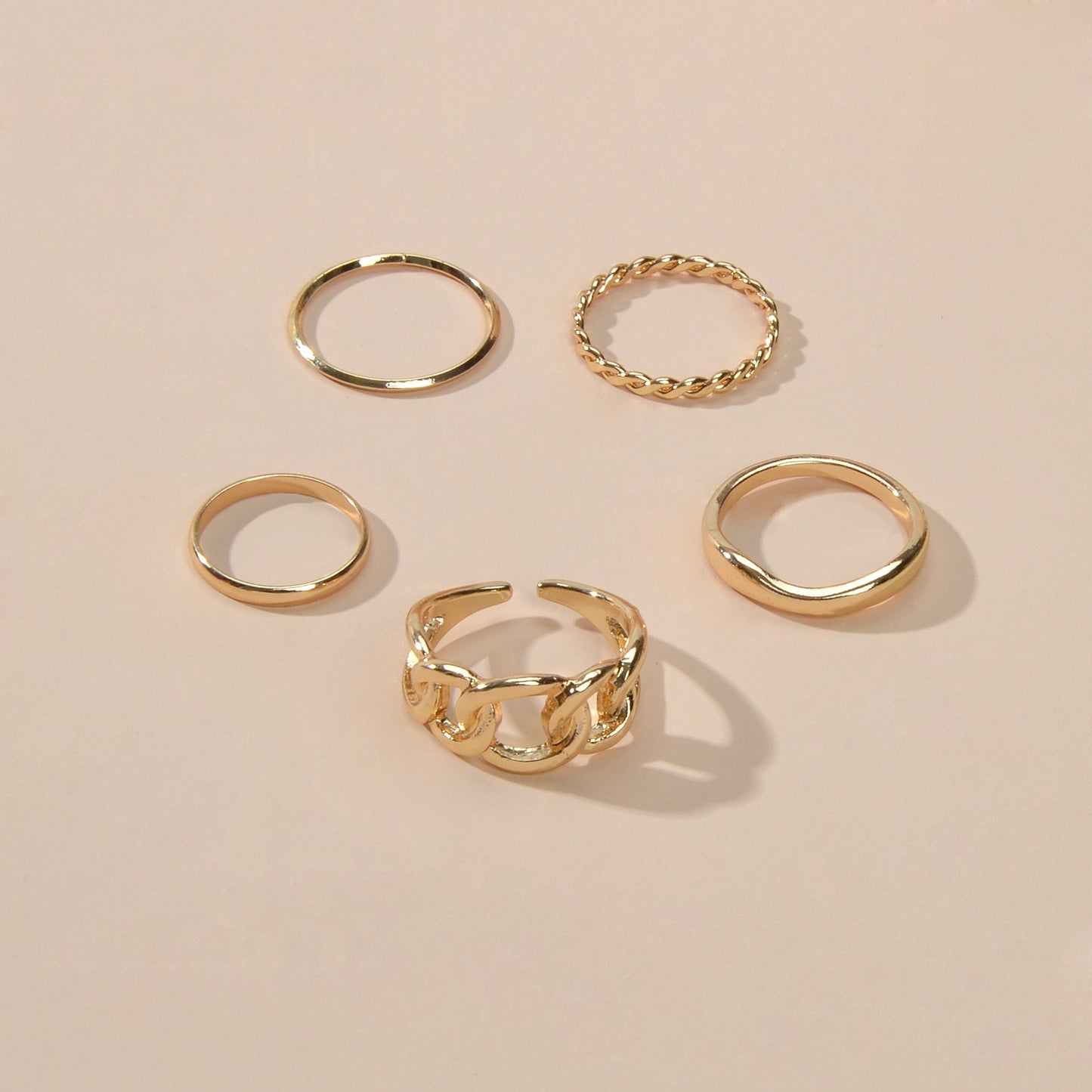 Multiple 5 pcs Minimalist Gold Silver Punk Stackable Midi Knuckle Rings set Gift-4