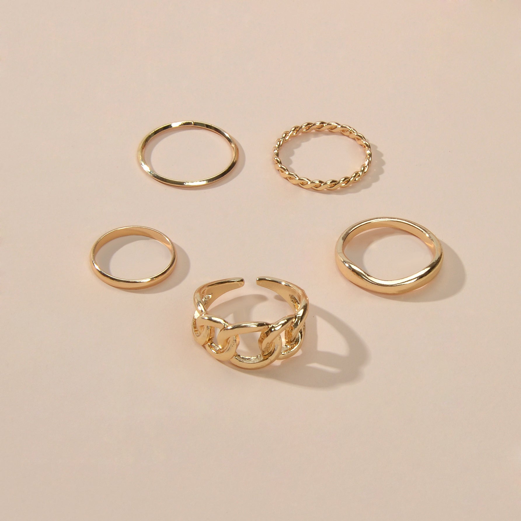 Multiple 5 pcs Minimalist Gold Silver Punk Stackable Midi Knuckle Rings set Gift-4