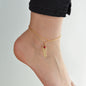 1 pc Gold Multi Layer Chain Feather Anklet Beach Barefoot Sandals Foot Jewellery-0