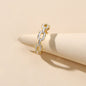 Designer Jewellery Classic Band Women Black White Enamel Lock Chain Finger Ring-1