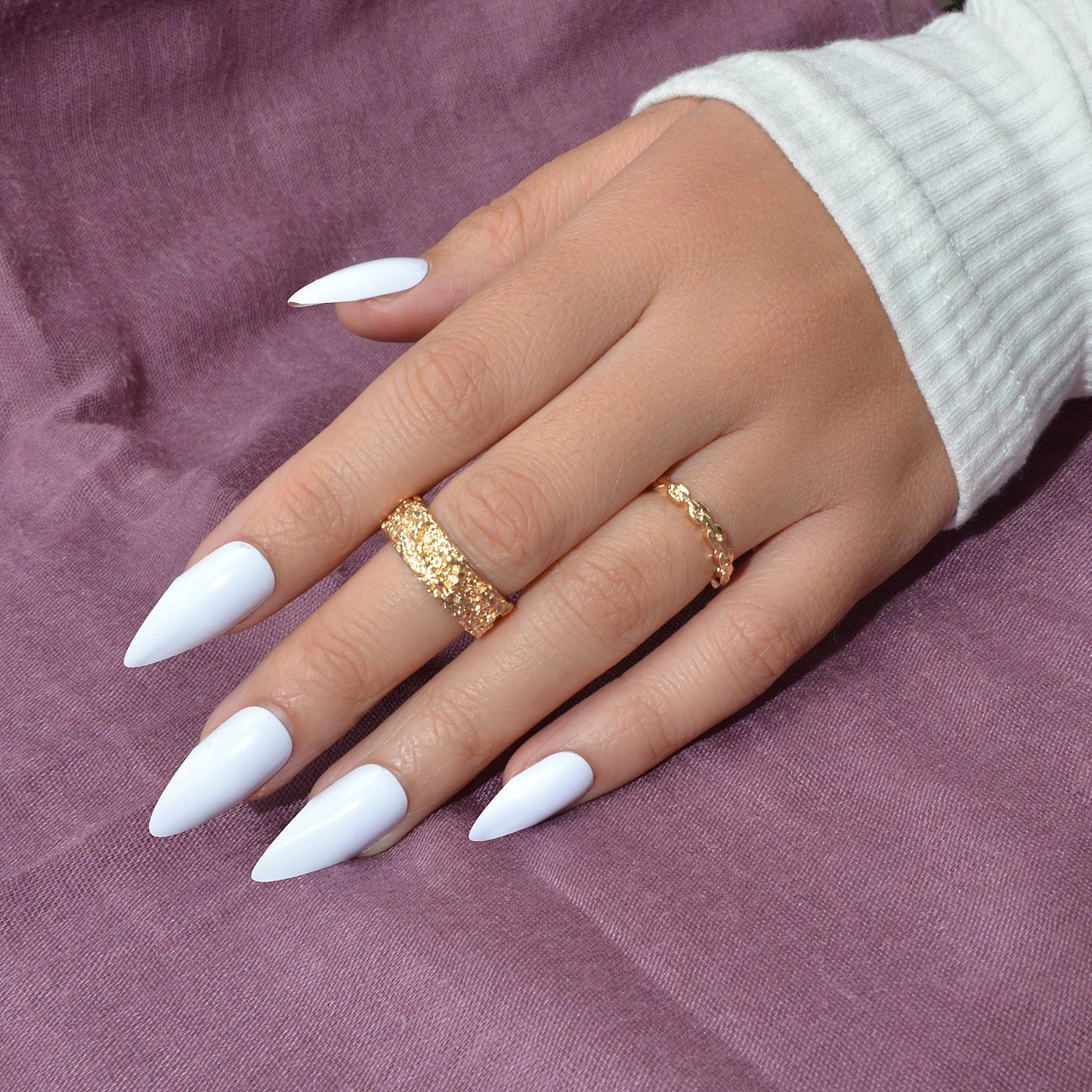 Trendy Jewellery Minimalist 2 pcs Gold Silver Stackable Multiple Finger Ring Set-1