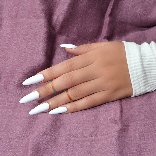 2 pcs Multi-colored Stackable Transparent Trendy Multiple Midi Finger Ring Set-0