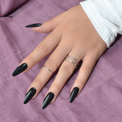 Trendy Jewelry 2pcs Minimalist Gold Silver Stackable Multiple Open Cuff Ring Set-1