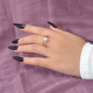 Perfect Engagement Jewelry Pearl Decor Metal Geometric Double layer Finger Ring-0