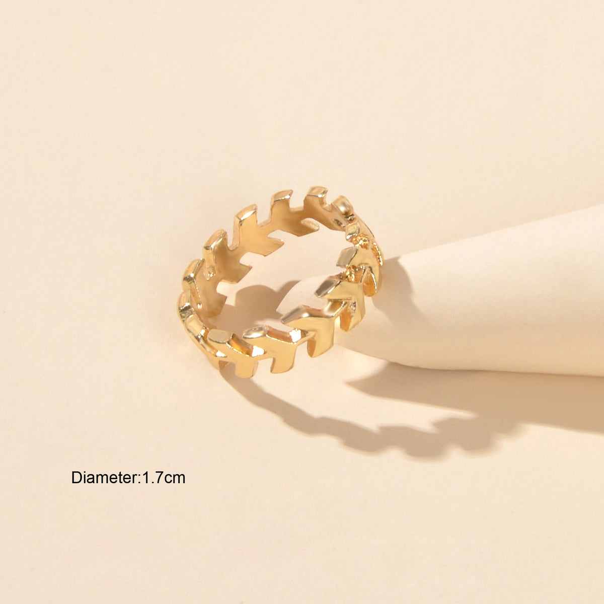 Designer Jewellery Gold Metal Finish Arrow Simple Finger Ring for Party Fesvital-1