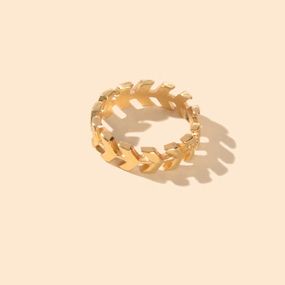 Designer Jewellery Gold Metal Finish Arrow Simple Finger Ring for Party Fesvital-2