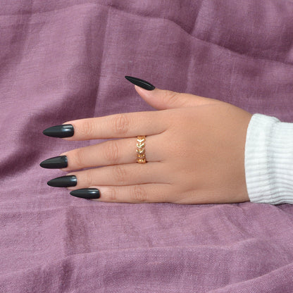 Designer Jewellery Gold Metal Finish Arrow Simple Finger Ring for Party Fesvital-0