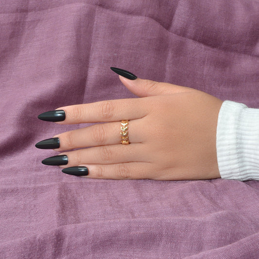 Designer Jewellery Gold Metal Finish Arrow Simple Finger Ring for Party Fesvital-0