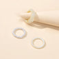 Multiple 3 pcs White Brown Resin Chunky Pearl Elastic Stackable Finger Ring Set-1