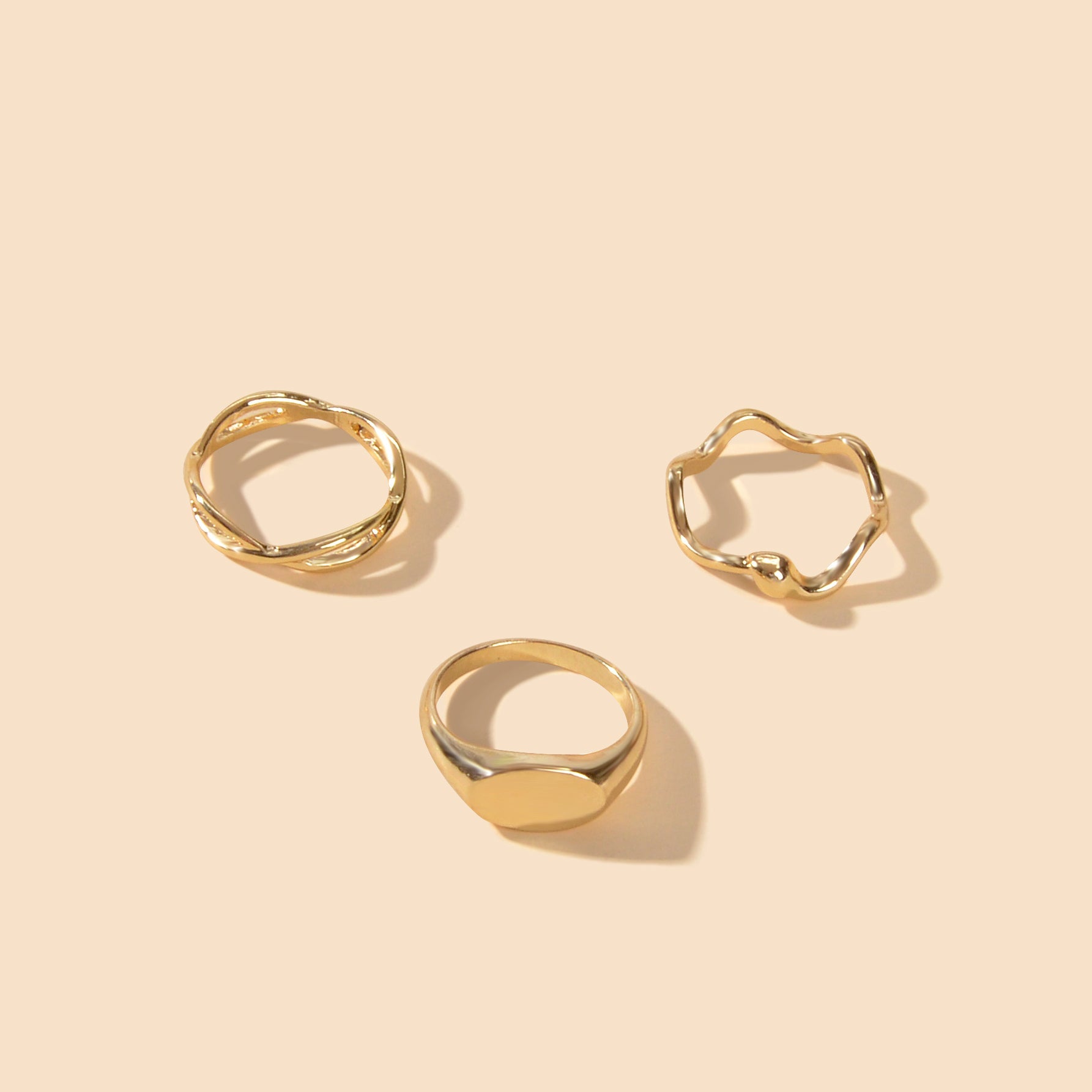 3 pcs Punk Jewelry Minimalist Gold Silver Stackable Multiple Midi Snake Ring Set-2