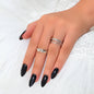 Statement Punk 2 pcs Silver Metal Geometric Multiple Stackable Midi Rings Set-0