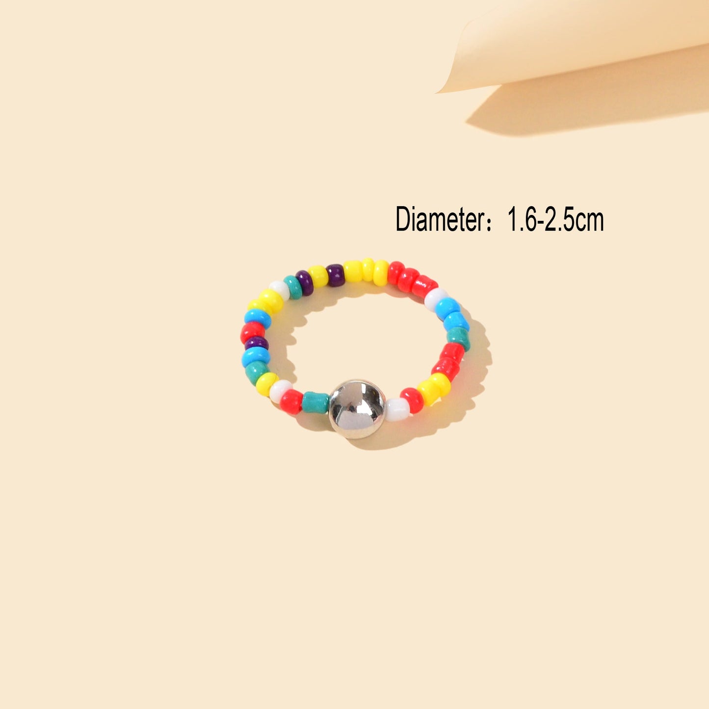 Bohemian Women Accessories Colourful Seed Beads Elastic Ring Ethnic Jewellery-1