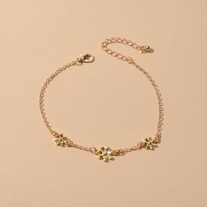 1 pc Gold Silver Flower Anklet Boho Chic Barefoot Sandals Foot Beach Jewellery-2