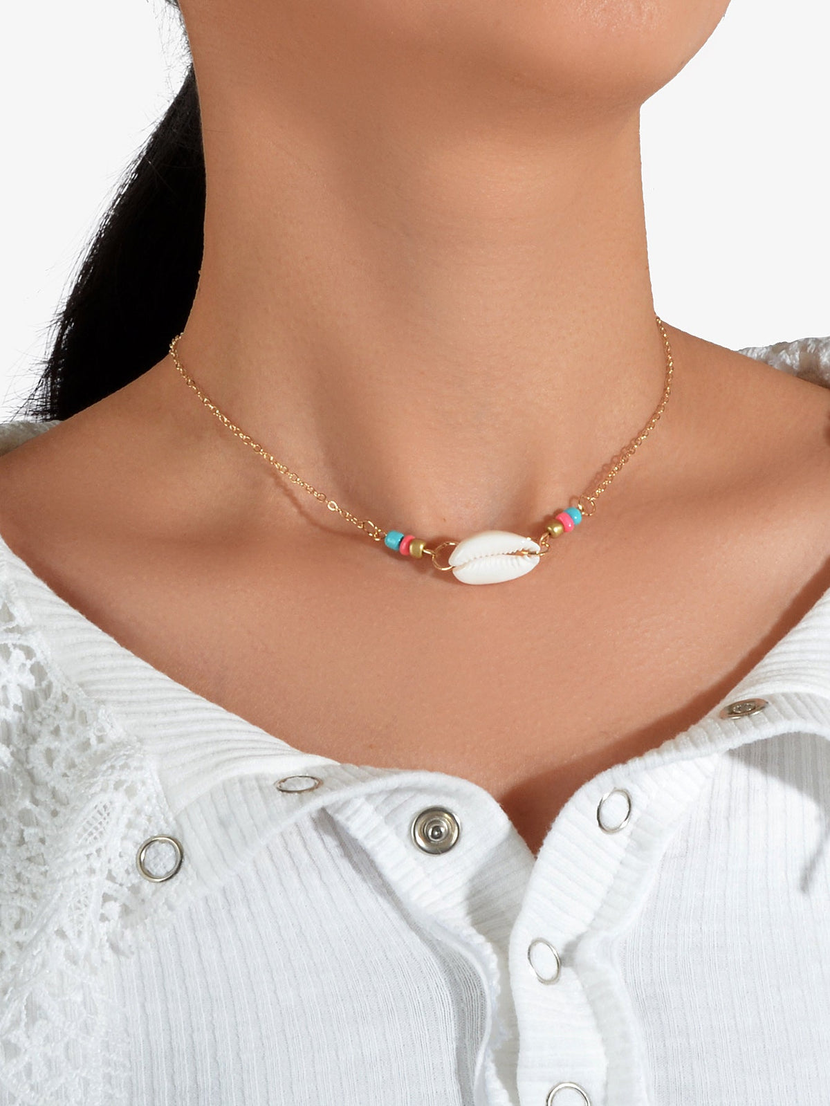 Summer Ocean Boho Chic Jewellery Handmade Beads Shell Pendant Ethnic Necklace-3