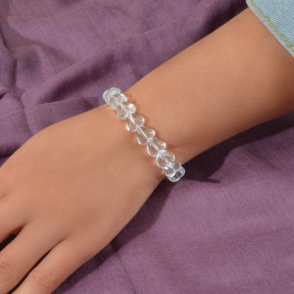 Transparent Resin Heart Beads Elastic Bracelet Bangle Girl Teen Party Decoration-0
