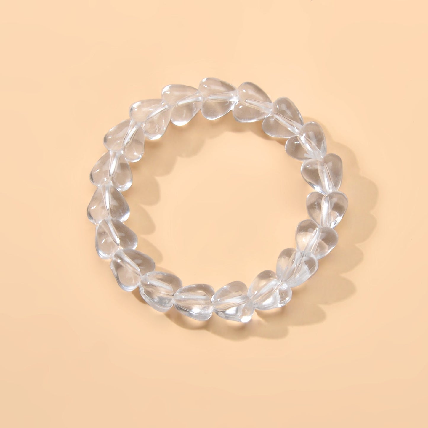 Transparent Resin Heart Beads Elastic Bracelet Bangle Girl Teen Party Decoration-1