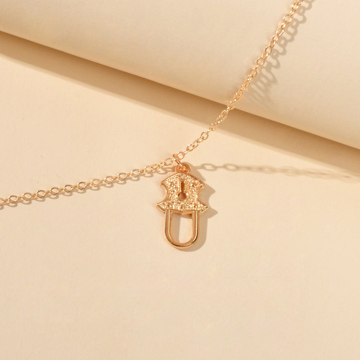 Gold Silver Chain Geometric Lock Charm Bracelet Women Unique Designer Jewellery-4