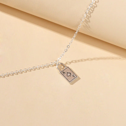 Punk Hip Hop Style Jewellery Silver Chain Playing Cards Charm Women Bracelets-2
