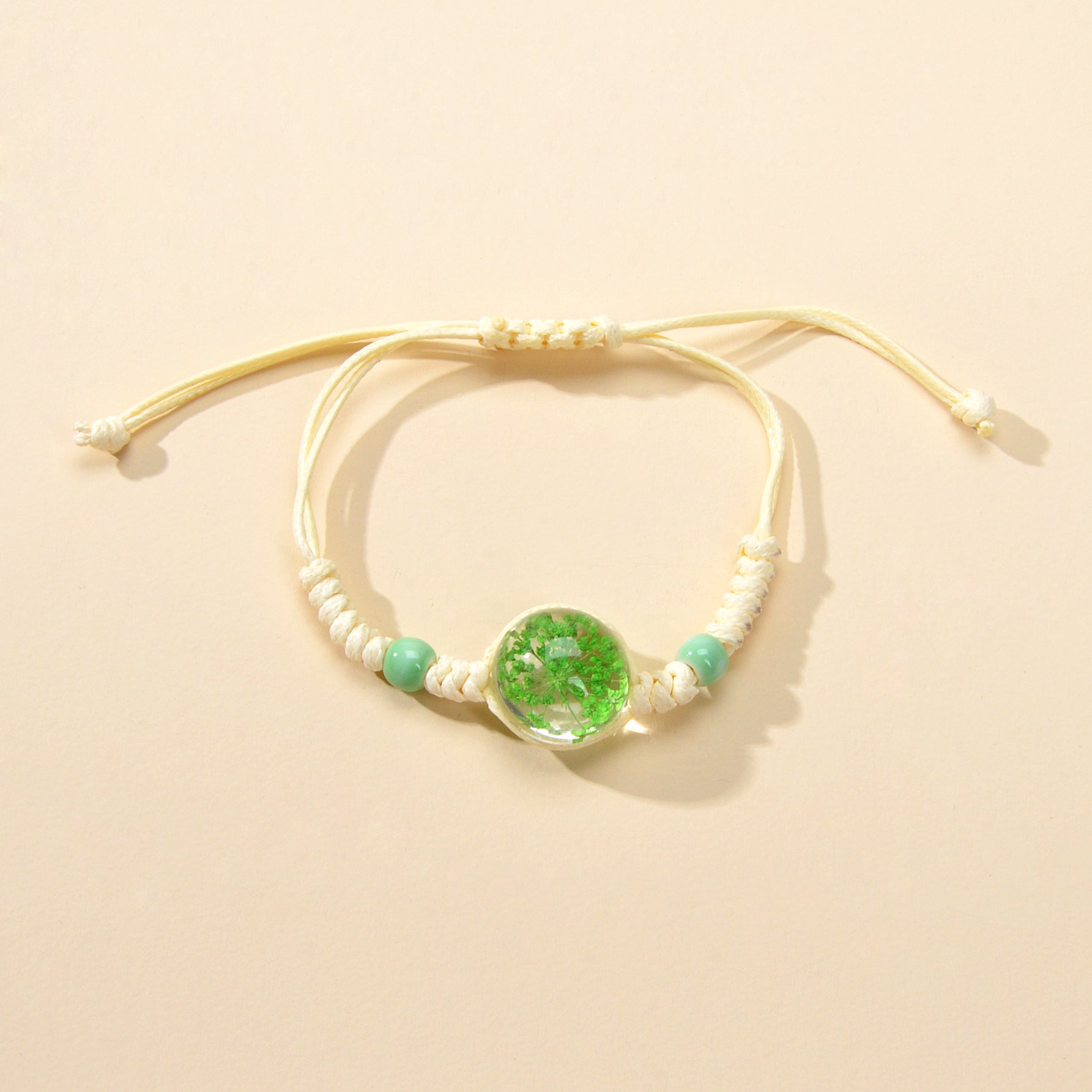 Ethnic Jewellery Handmade Braided Flower Decor Adjustable Rope Bohemian Bracelet-2