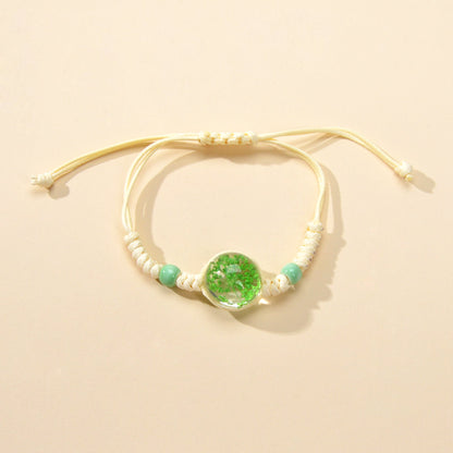 Ethnic Jewellery Handmade Braided Flower Decor Adjustable Rope Bohemian Bracelet-2