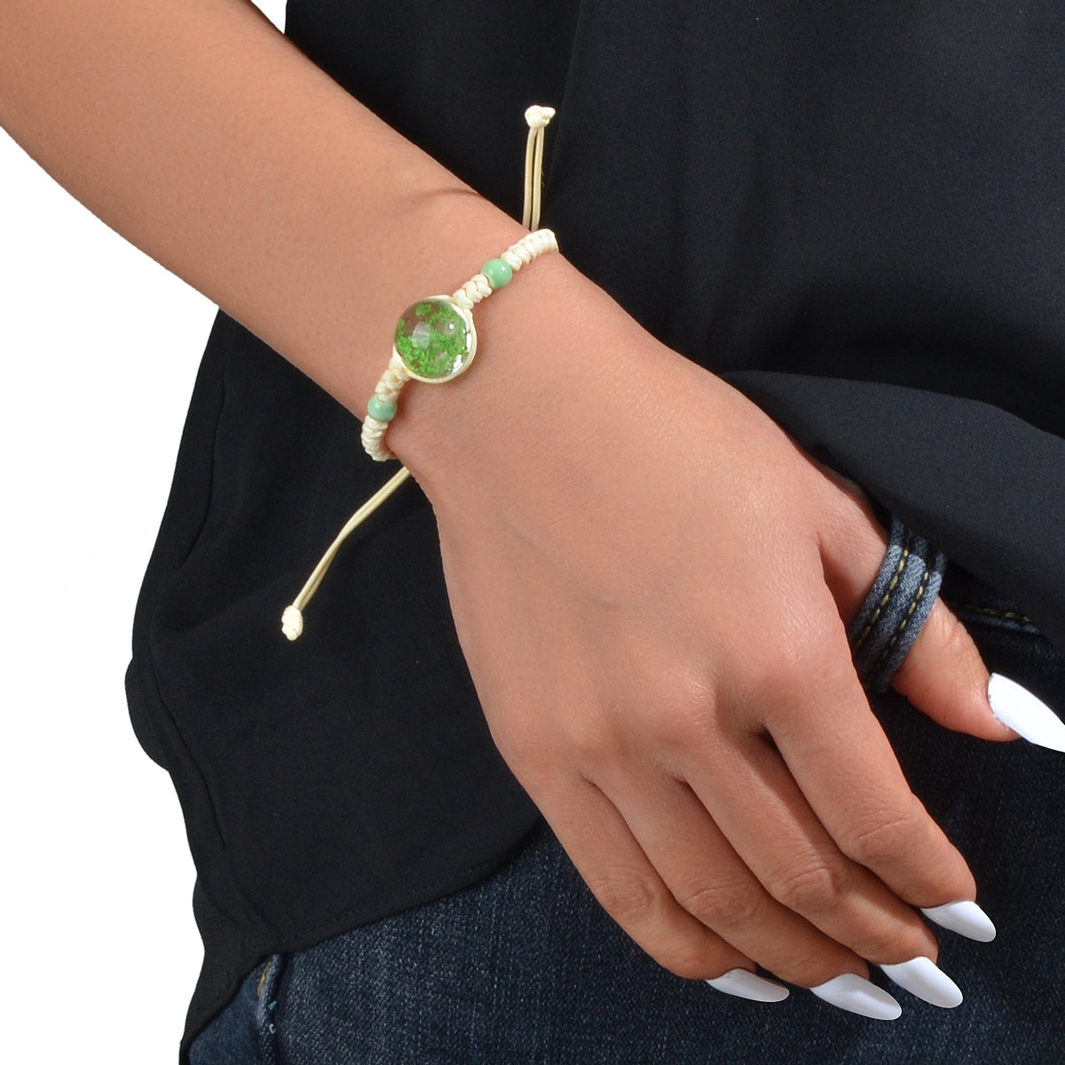 Ethnic Jewellery Handmade Braided Flower Decor Adjustable Rope Bohemian Bracelet-0