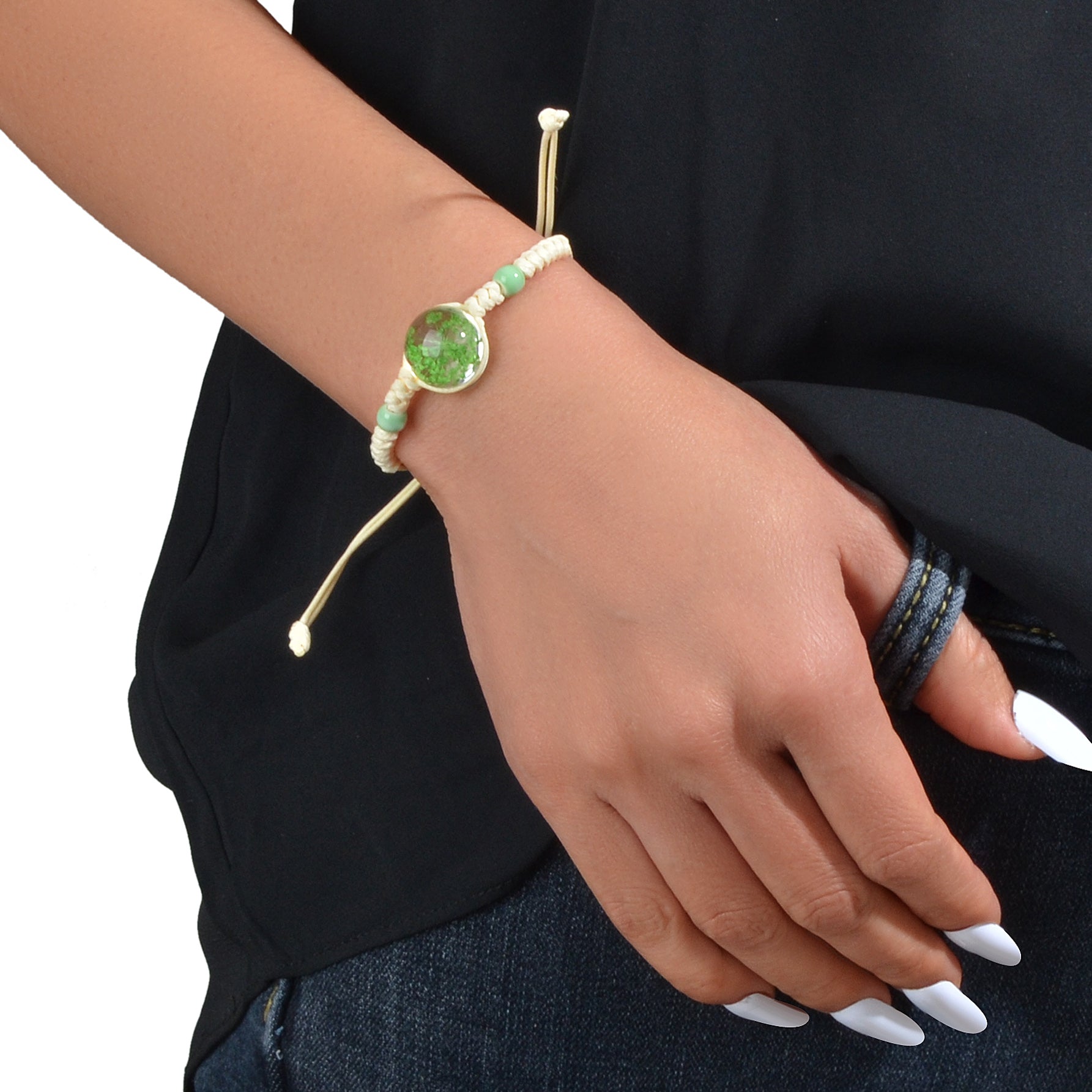 Ethnic Jewellery Handmade Braided Flower Decor Adjustable Rope Bohemian Bracelet-0
