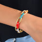 Punk Style Girl Accessories Candy Color Resin Paperclip Lock Link Chain Bracelet-0