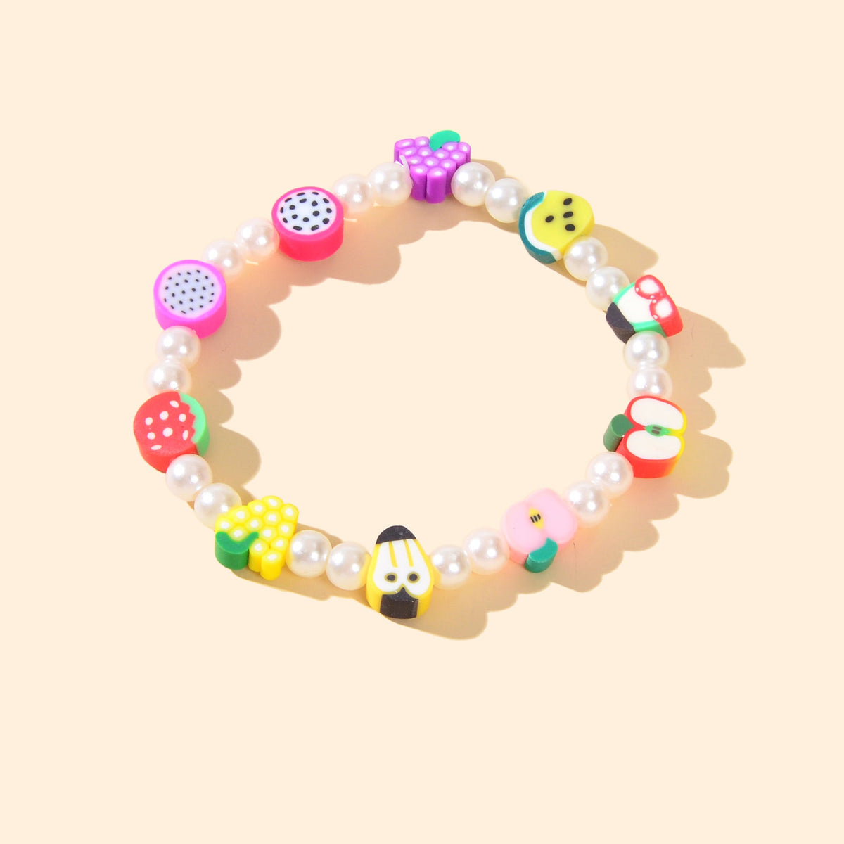 Lovely Colorful Watermelon Apple Elastic Bracelet Fruit Funny Gift Jewellery-1