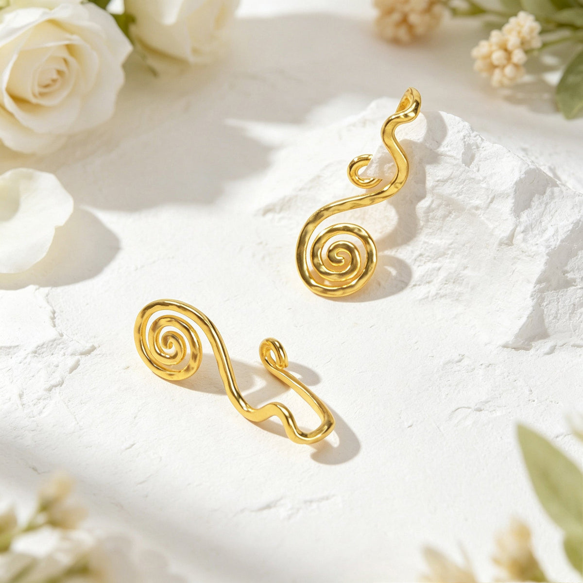 Spiral Coil Wire Ear Cuffs No Piercing Gold Non-Pierced Ear Clip Simple Earrings-1