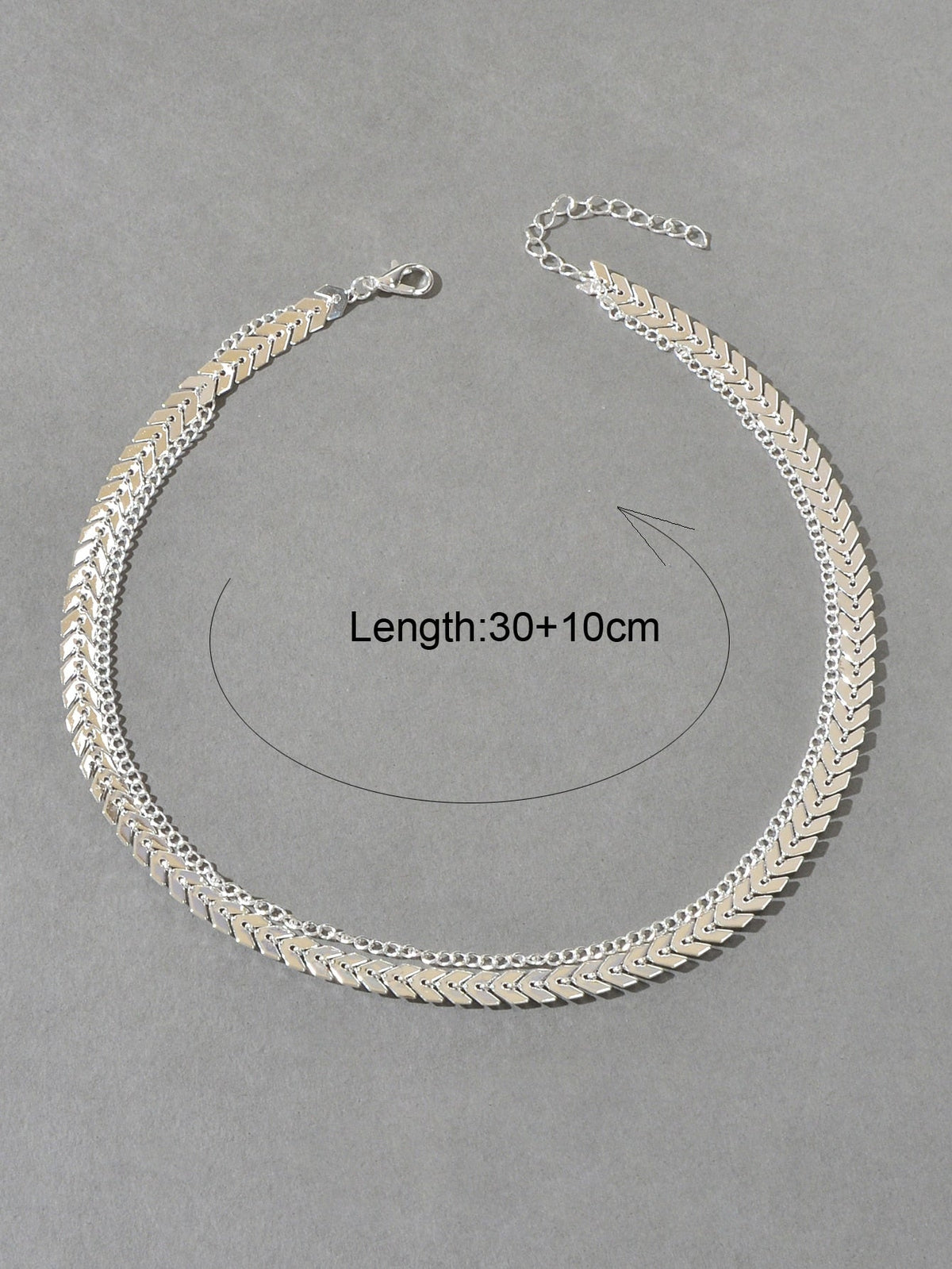 Female Gift Double layer Gold Silver Chain Short Clavicle Punk Collar Necklace-4
