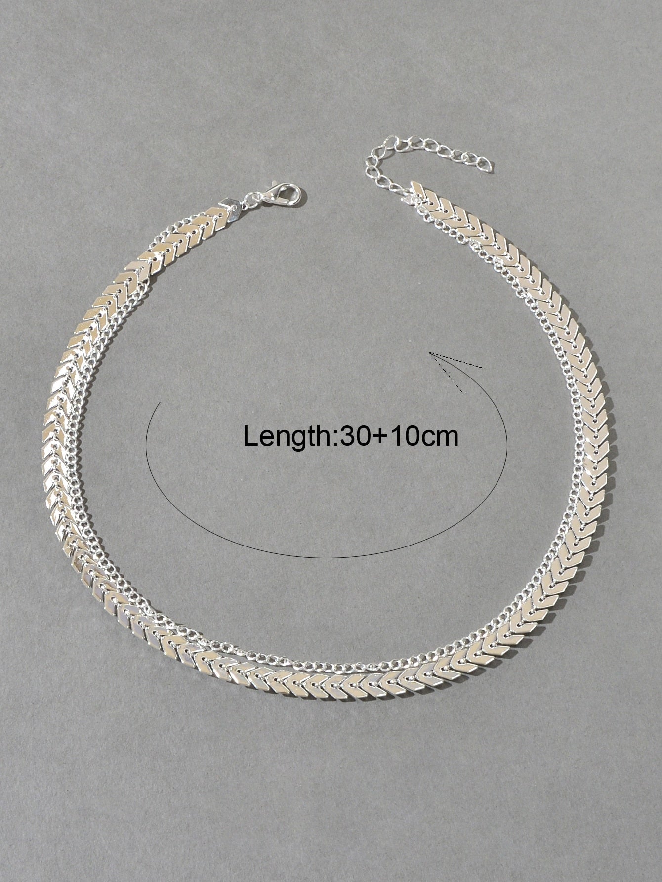 Female Gift Double layer Gold Silver Chain Short Clavicle Punk Collar Necklace-4