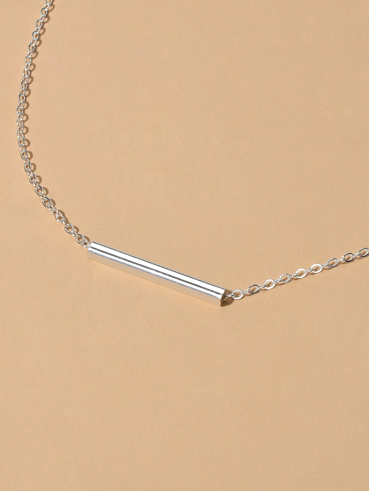Minimalist Accessories Gold Chain Geometric Stick Charm Short Clavicle Necklace-4