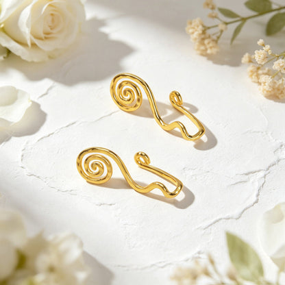 Spiral Coil Wire Ear Cuffs No Piercing Gold Non-Pierced Ear Clip Simple Earrings-2