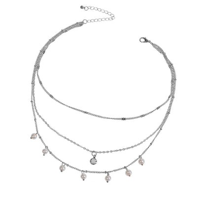 AU Local Fashion Pearl Charm Gold Multi-layer Chain Necklace New Style Jewellery-4