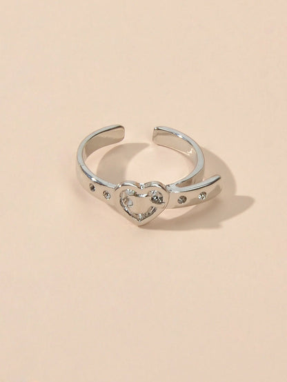 1pc Boho Chic Silver Heart Toe Ring Minimalist Summer Beach Finger Foot Jewelry-4