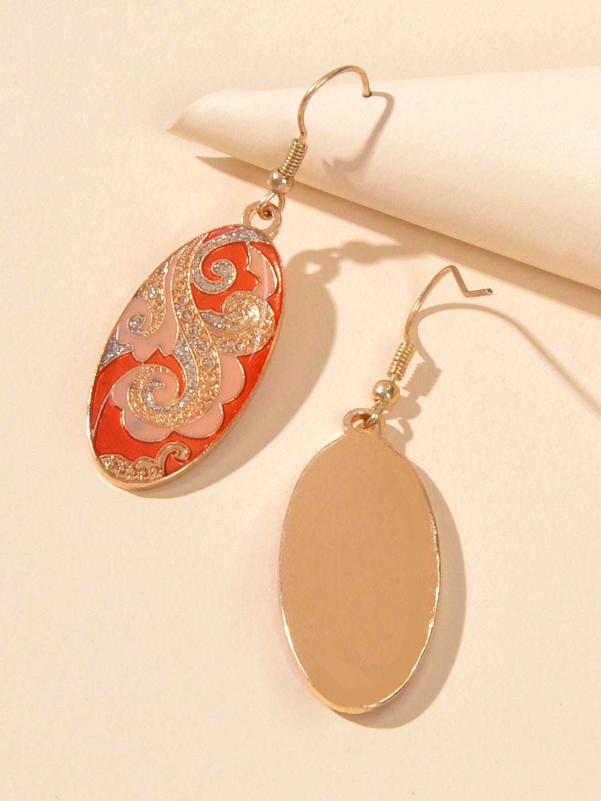 Traditional Indian Ethnic Jewellery Rhinestone Oval Dangle Bohemian Earrings-4
