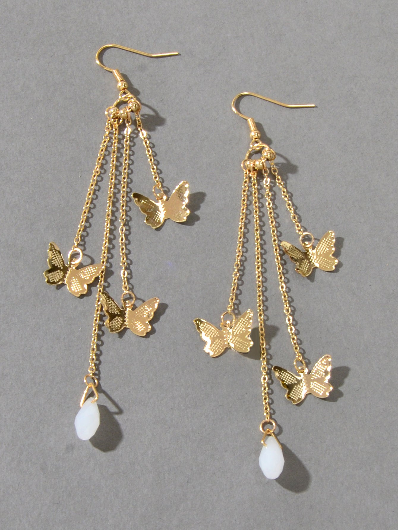 Multi-layer Chains Butterfly Earrings Drop Dangle Ear Hook Jewelry Elegant Gift-4