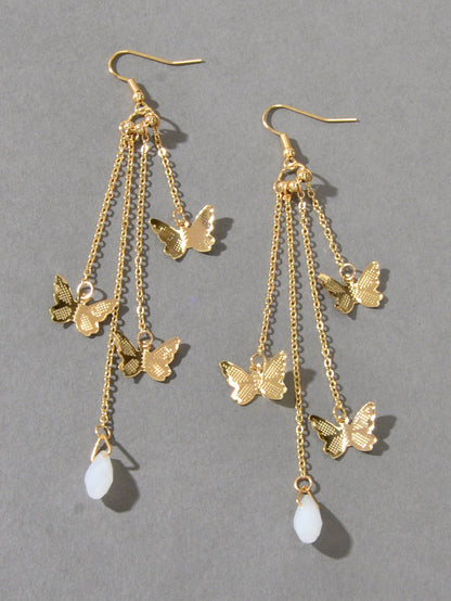Multi-layer Chains Butterfly Earrings Drop Dangle Ear Hook Jewelry Elegant Gift-4
